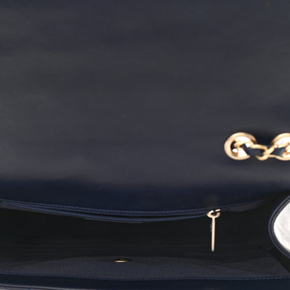 Chanel Lambskin Quilted Jumbo Mademoiselle Chic Flap Navy 5 of 11
