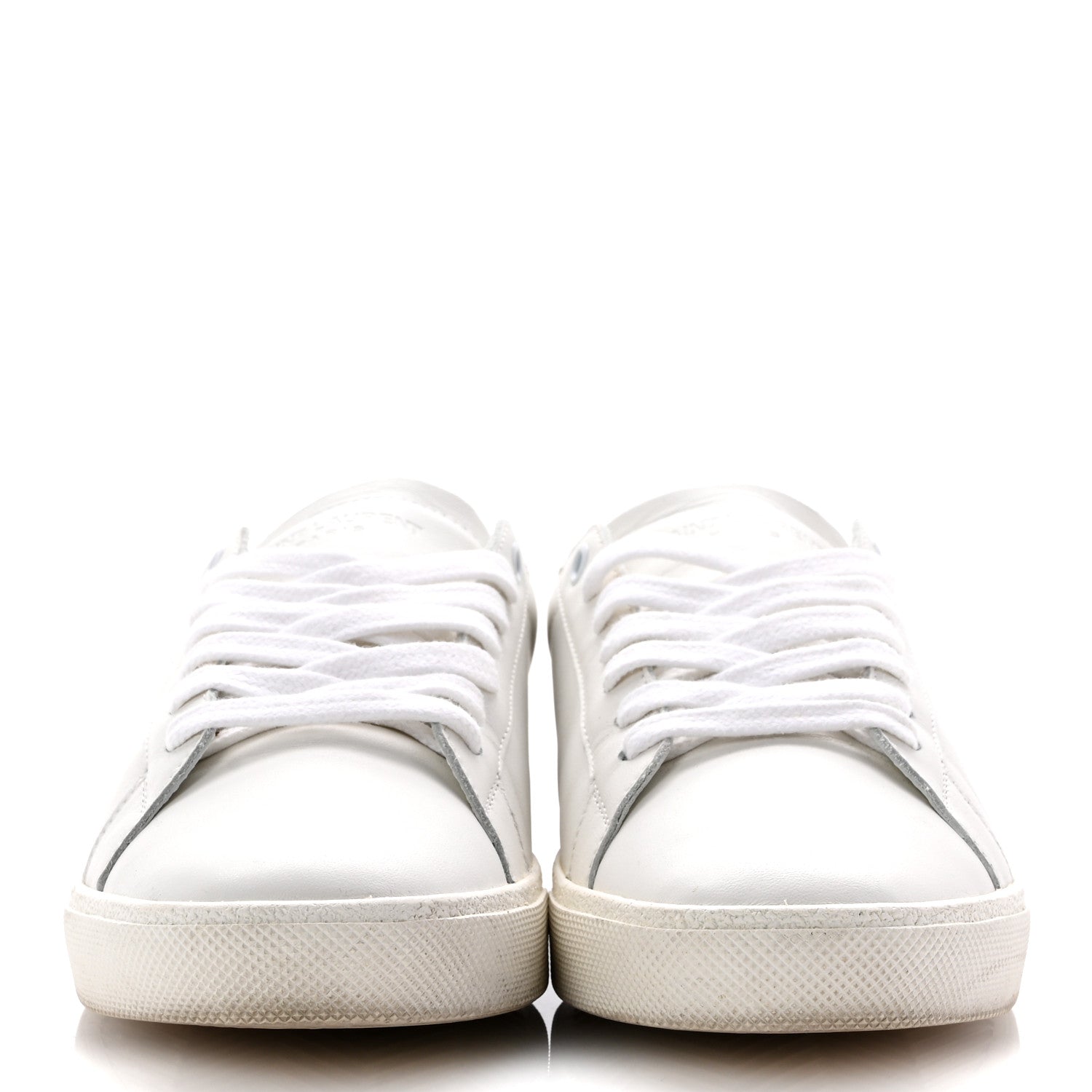 Saint Laurent Calfskin Snakeskin Embroidered Court Classic Sneakers 38.5 Panna 3 of 10
