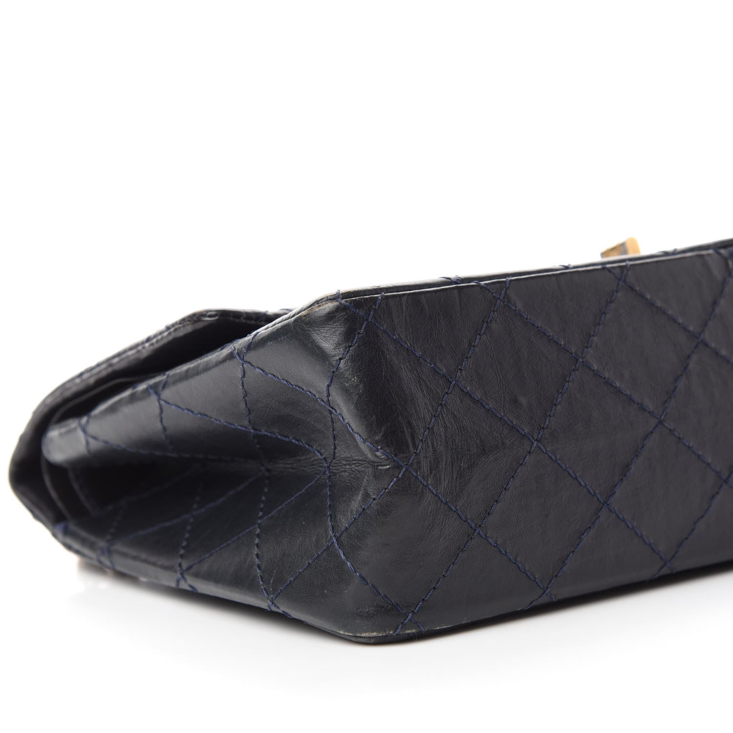 Chanel Aged Calfskin Quilted 2.55 Reissue 226 Flap Navy Blue 6 of 14