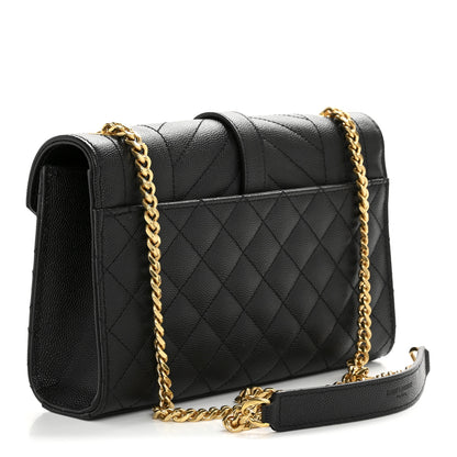 Saint Laurent Grain De Poudre Textured Mixed Matelasse Triquilt Small Monogram Satchel Black 3 of 12