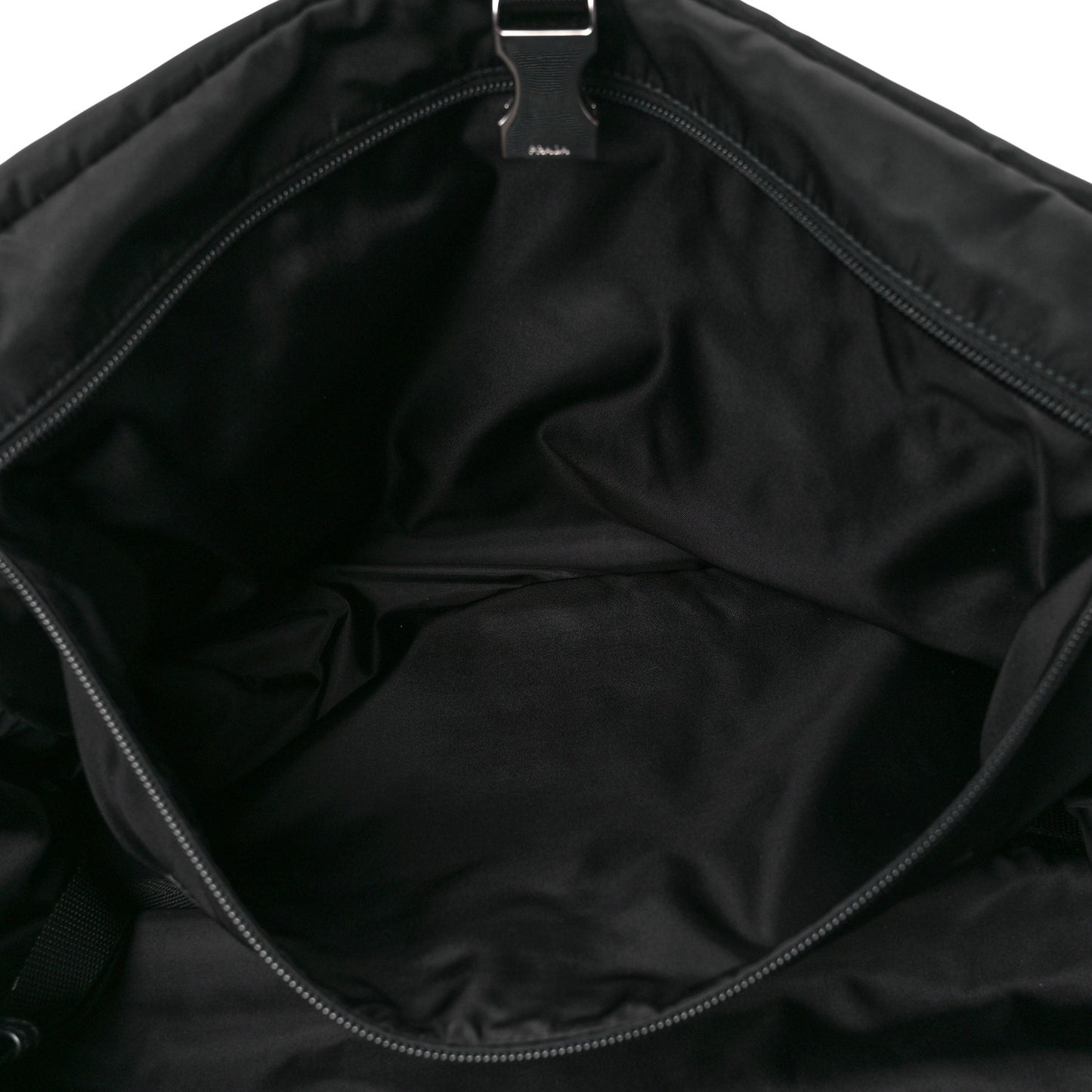 Tessuto Nylon Saffiano Racing Logo Messenger Bag Black