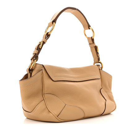 Prada Vitello Daino Pushlock Shoulder Bag Sughero 3 of 13