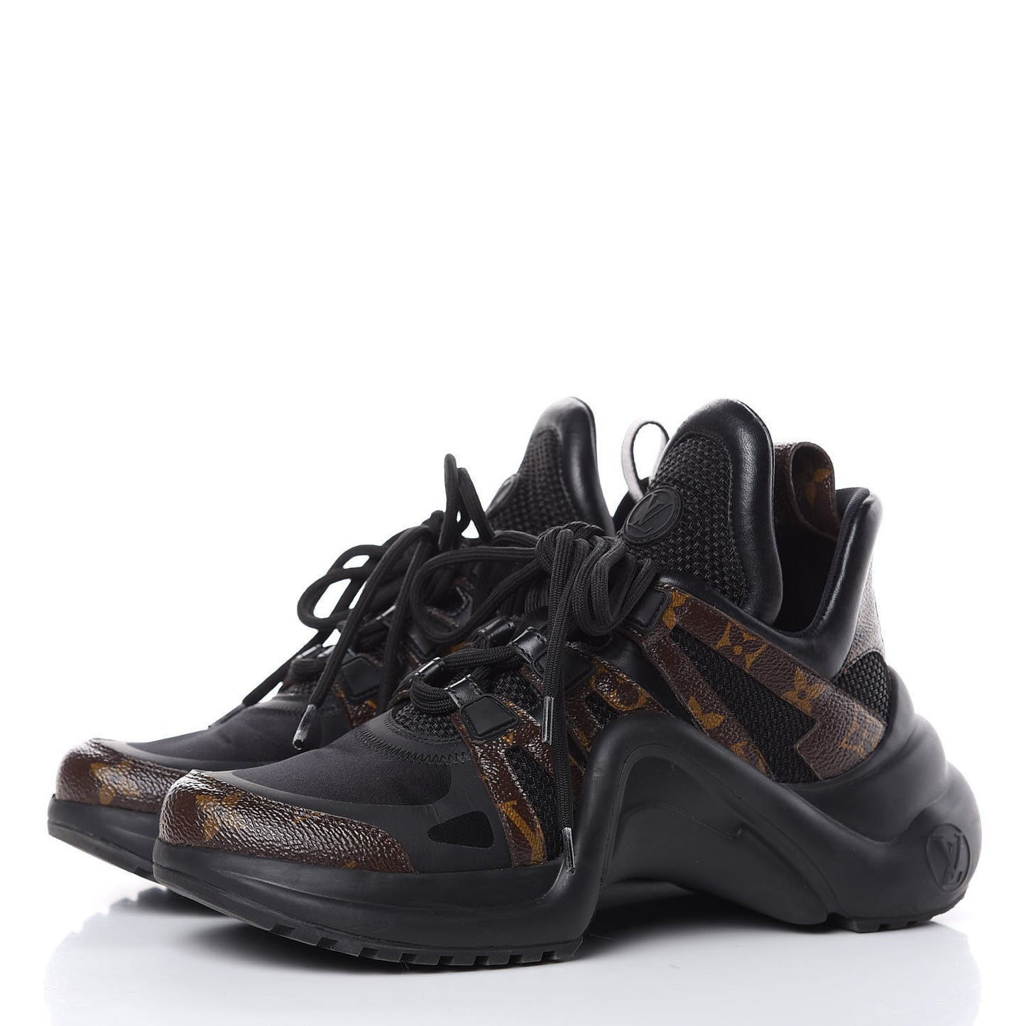 Calfskin Patent Monogram LV Archlight Sneakers 37 Black