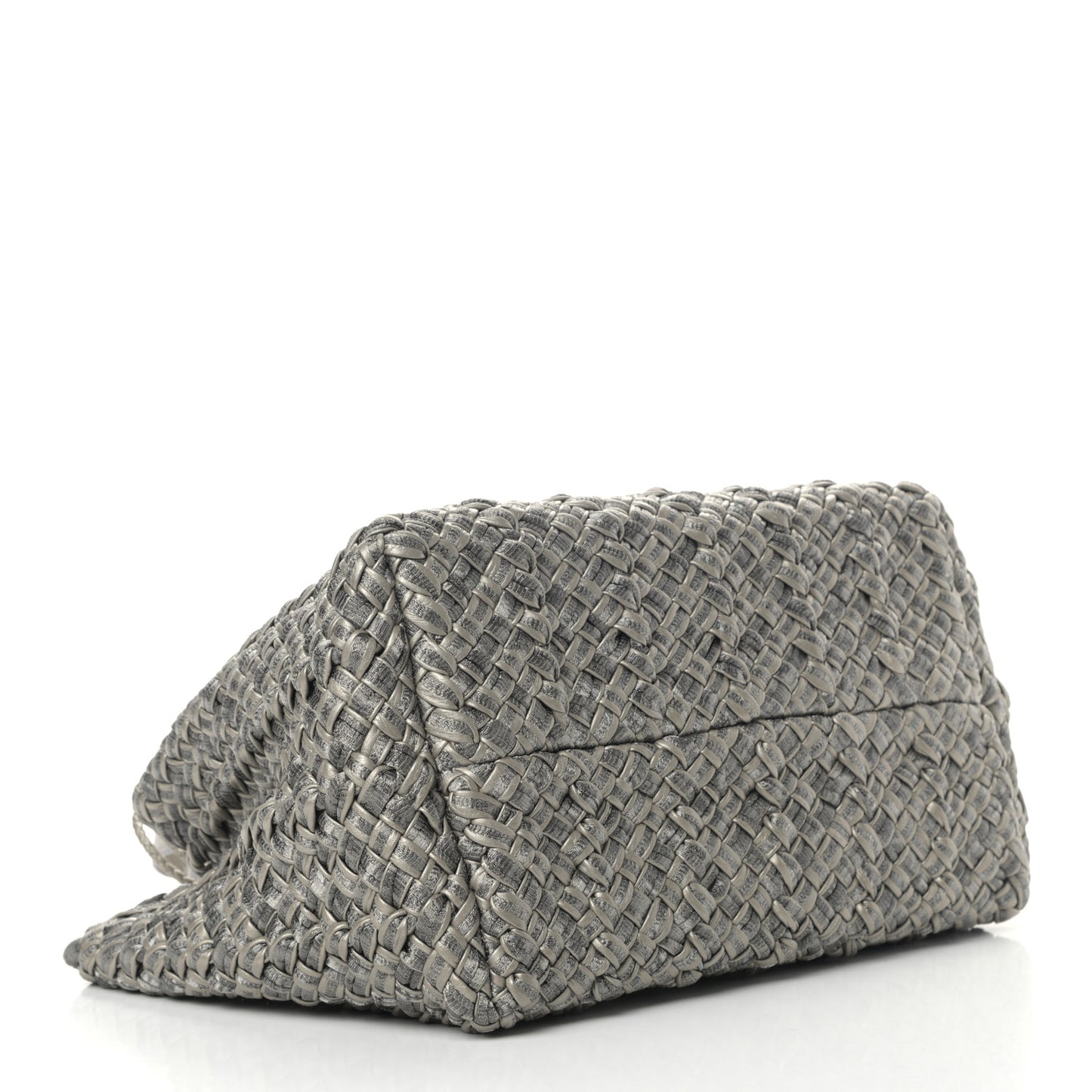 Metallic Intrecciato Tote Silver