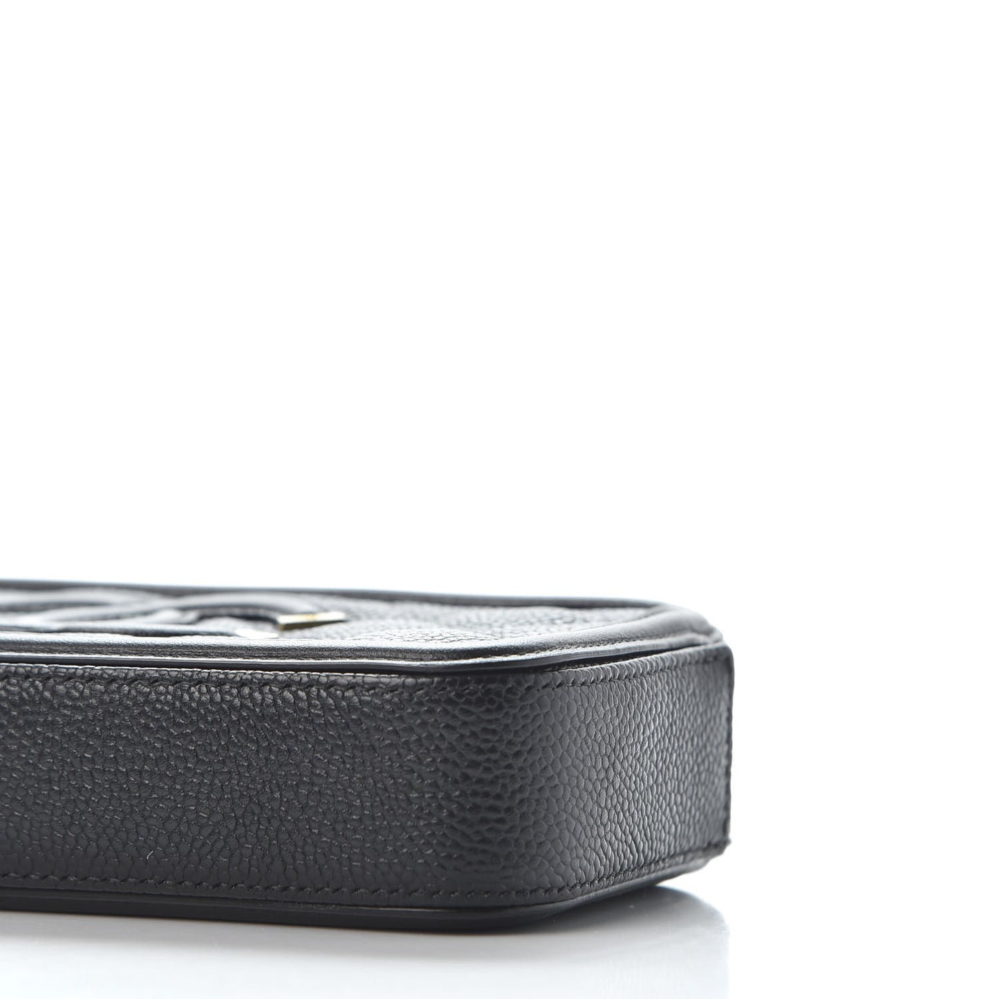 Caviar Quilted CC Filigree Clutch With Chain Black