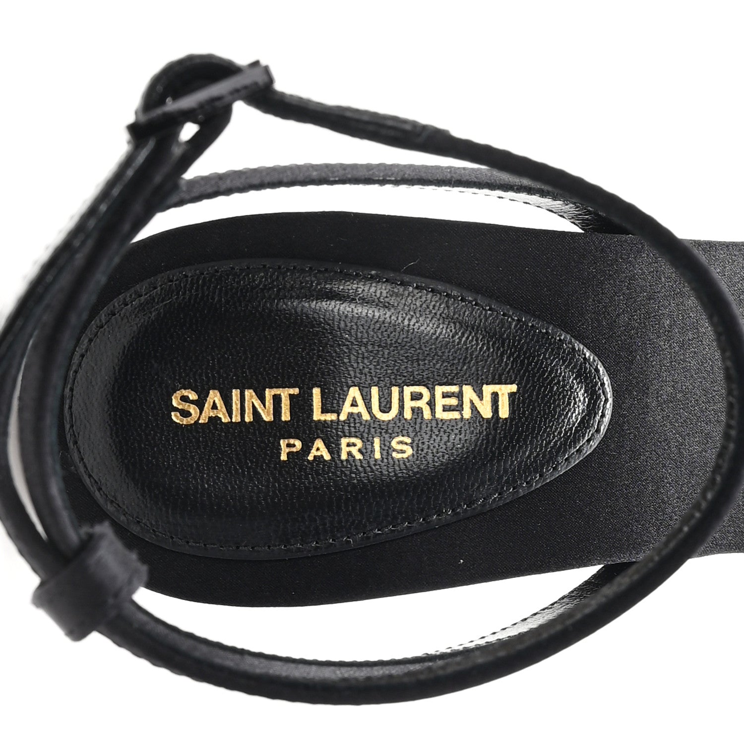 Saint Laurent Crepe Satin Crystal New Nuit 90 Ankle Strap Sandals 36 Black 8 of 10