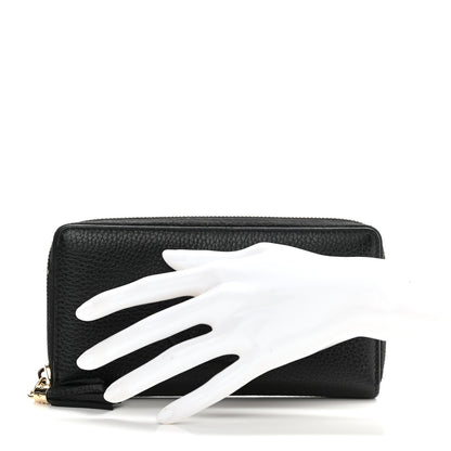 Gucci Pebbled Calfskin Soho Zip Around Wallet Black 2 of 9