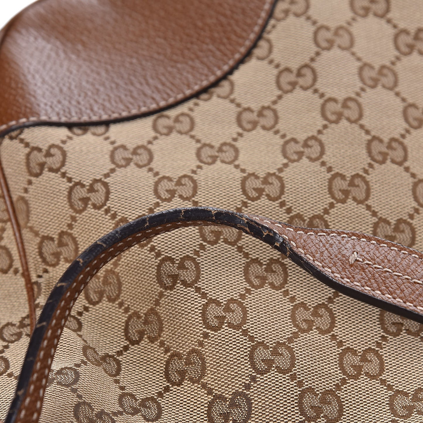 Monogram Textured Calfskin Large Bree Hobo Beige Ebony Nocciola