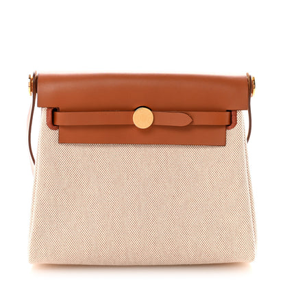 Hermes Military Toile Vache Hunter Herbag Zip Retourne 20 Ecru Beige Fauve 1 of 10