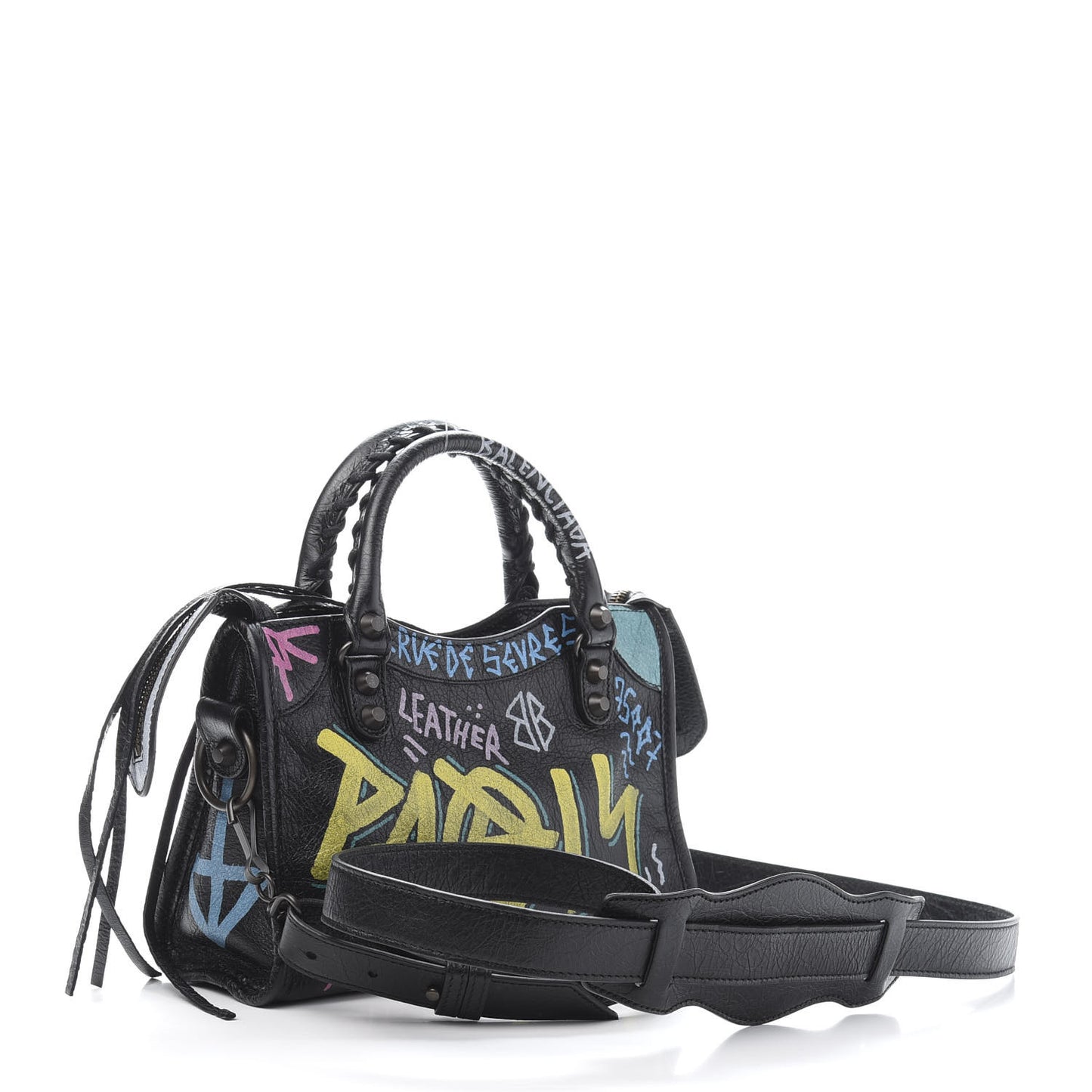 Agneau Arena Graffiti All Over Classic Hardware Mini City Black Multicolor