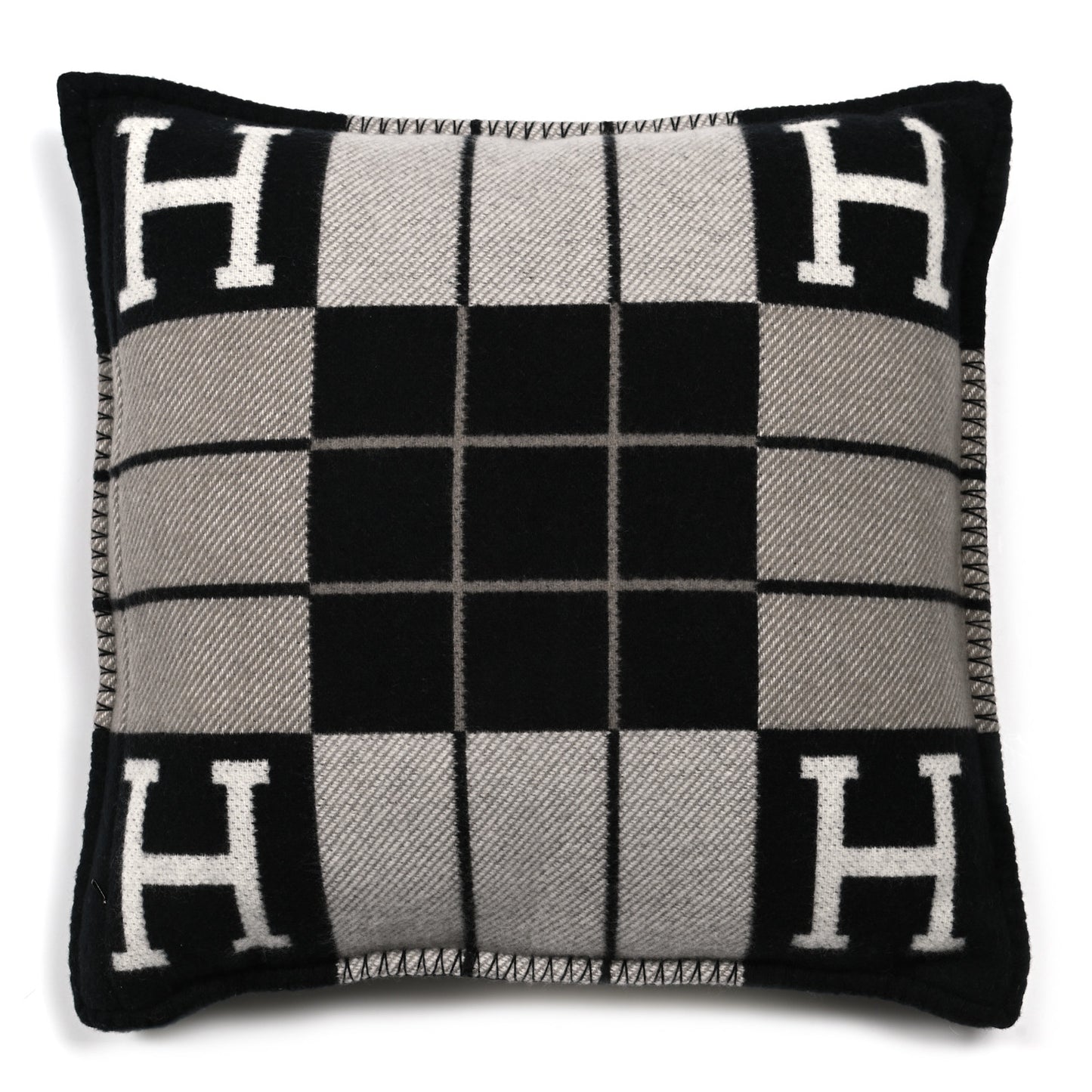 Wool Cashmere Avalon III Pillow PM Ecru Black