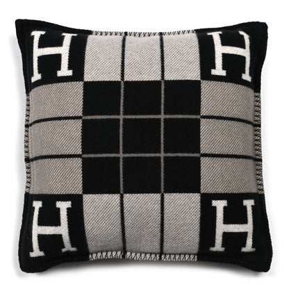 Hermes Wool Cashmere Avalon III Pillow PM Ecru Black 2 of 3