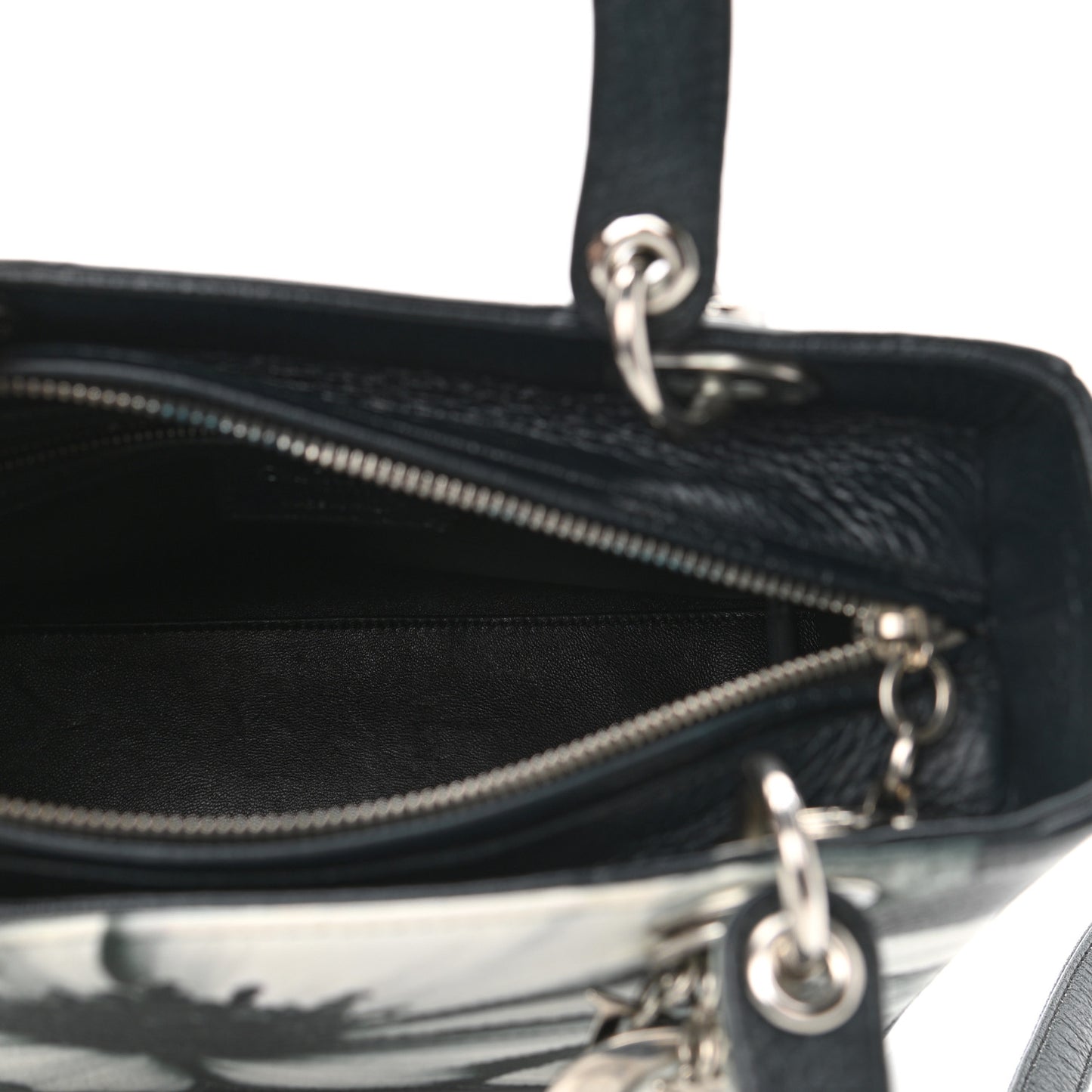 Deerskin Floral Printed Medium Lady Dior Green