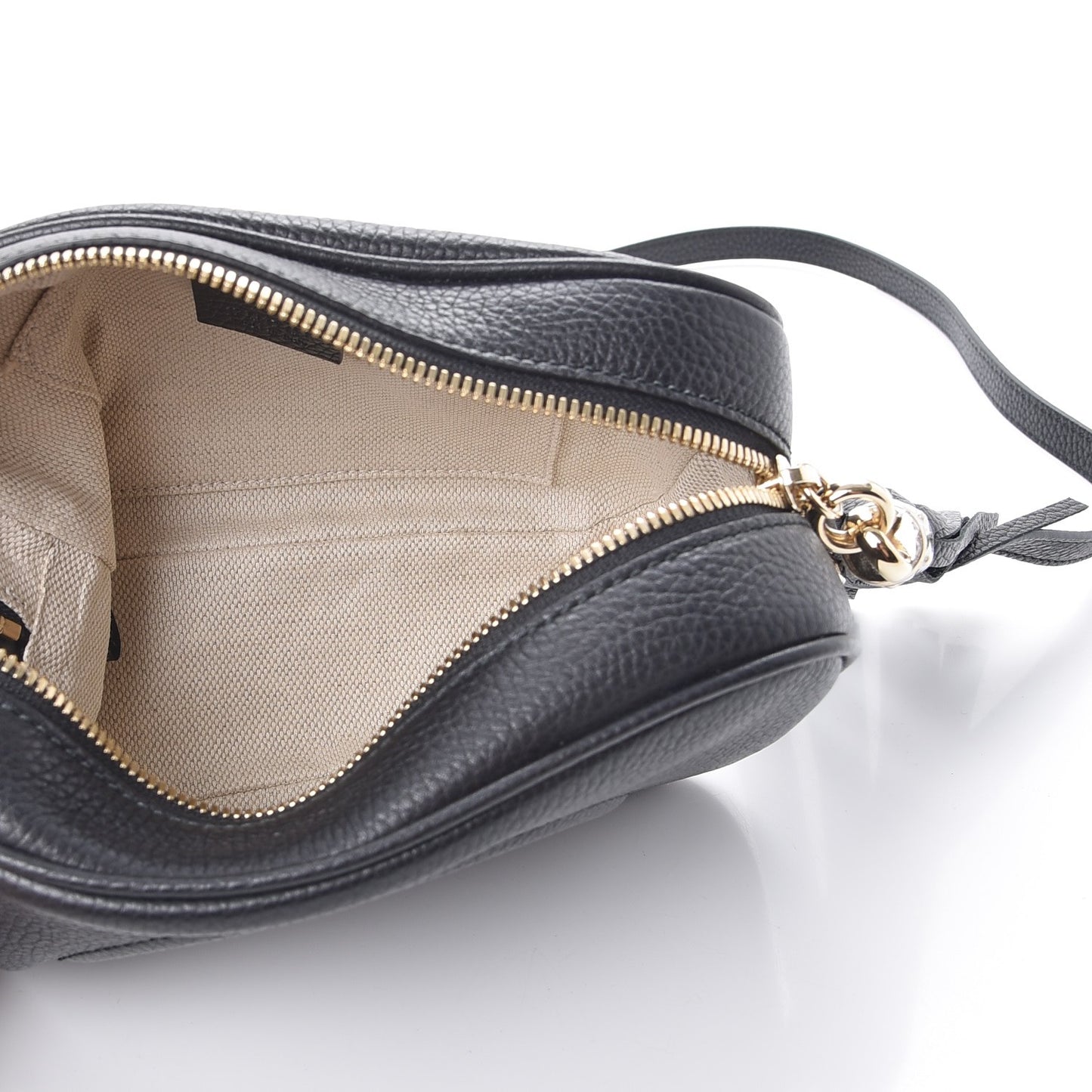 Pebbled Calfskin Small Soho Disco Bag Black