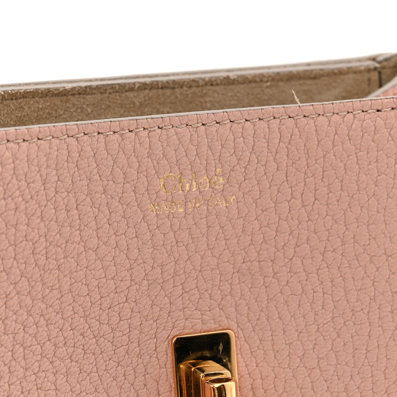 Chloe Grained Lambskin Nano Drew Shoulder Bag Cement Pink 6 of 10