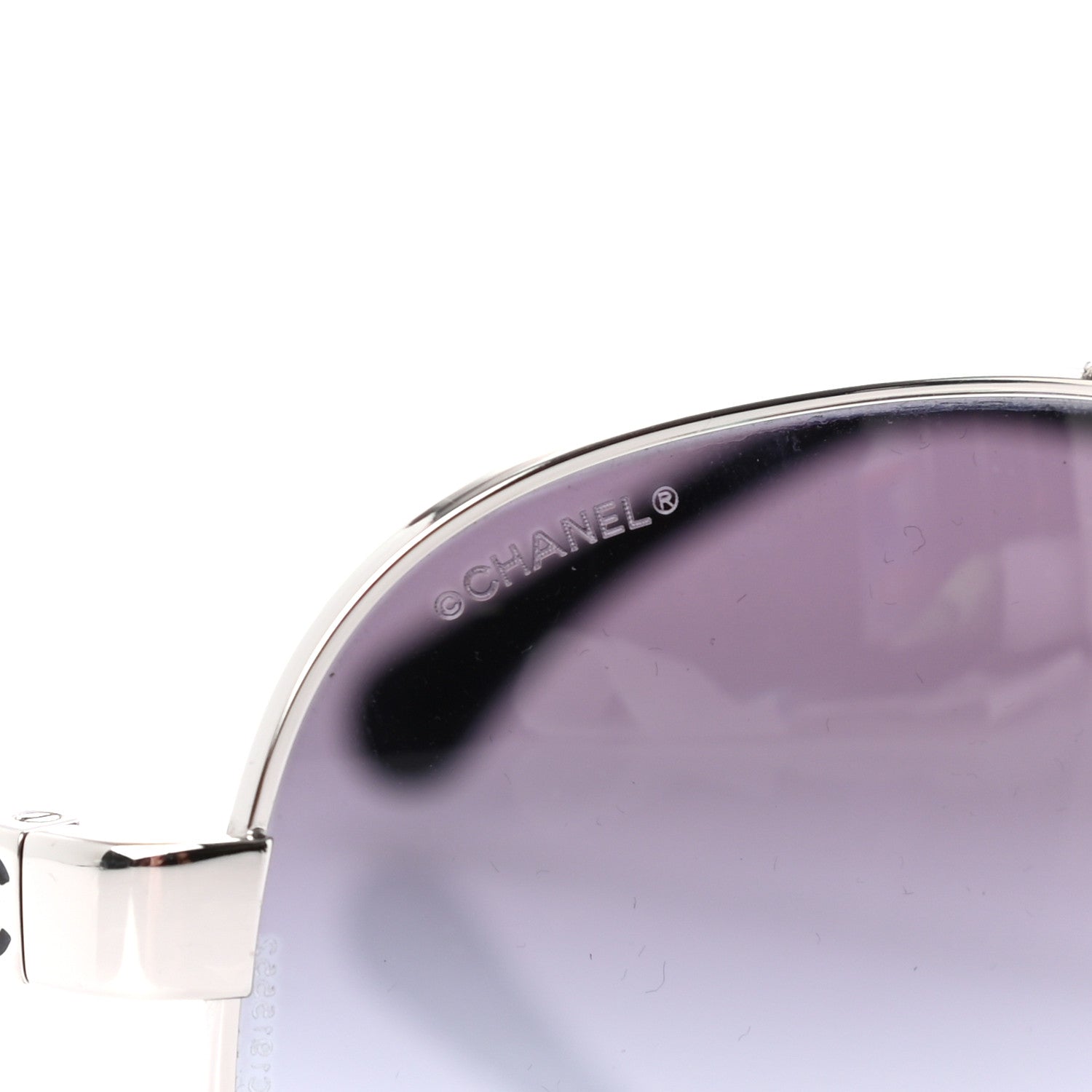 Chanel Lambskin Quilted CC Aviator Sunglasses 4195-Q Black 7 of 7