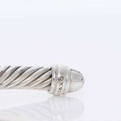 David Yurman Sterling Silver Pave Diamond 5mm Cable Classics Bracelet 4 of 5