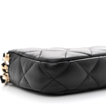 Chanel Lambskin Quilted Small Clutch With Chain Black 12 of 14