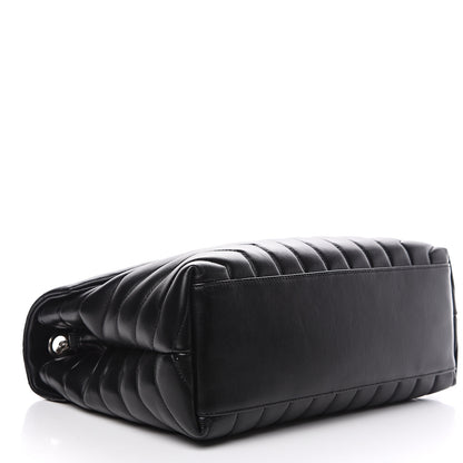 Saint Laurent Calfskin Y Quilted Monogram Medium Loulou Chain Satchel Black 3 of 8