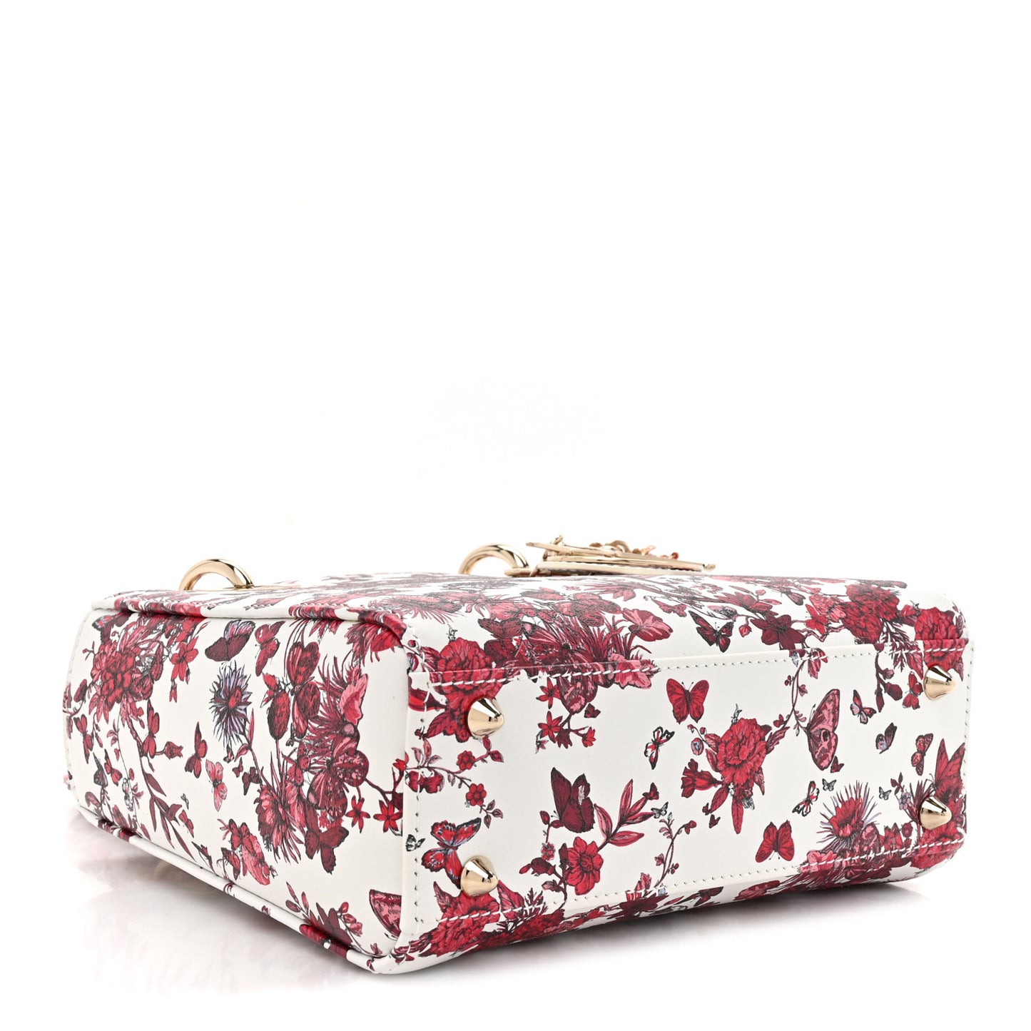 Calfskin Le Coeur Des Papillons Small My ABCDior Lady Dior White Multicolor