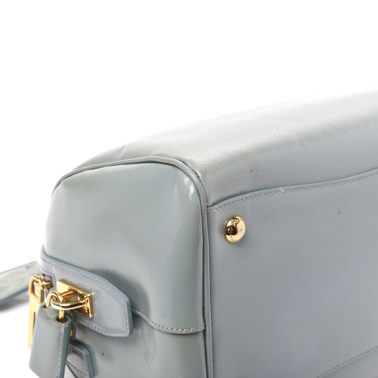 Saffiano Vernice Bowler Acquamarina
