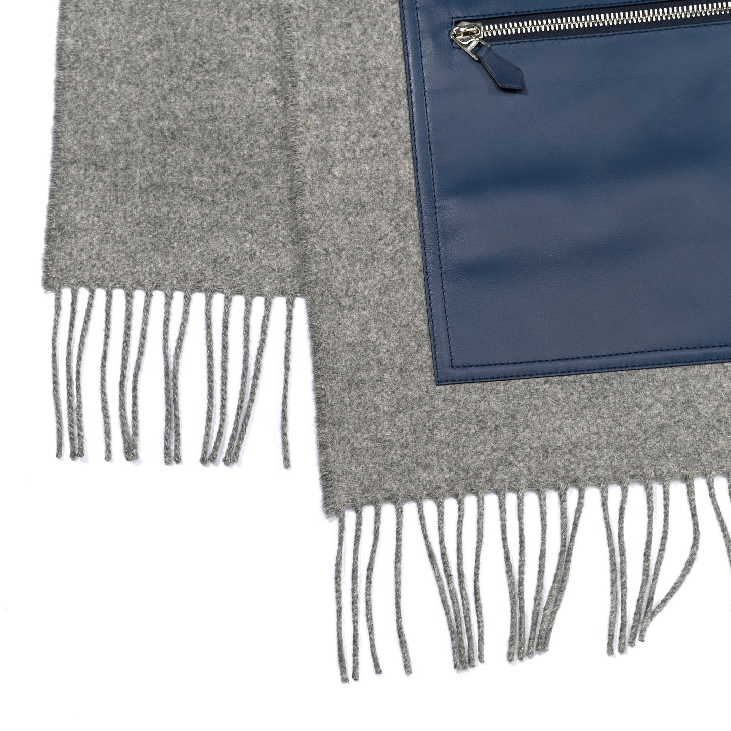 Cashmere Lambskin Pocket Muffler Gris Chine