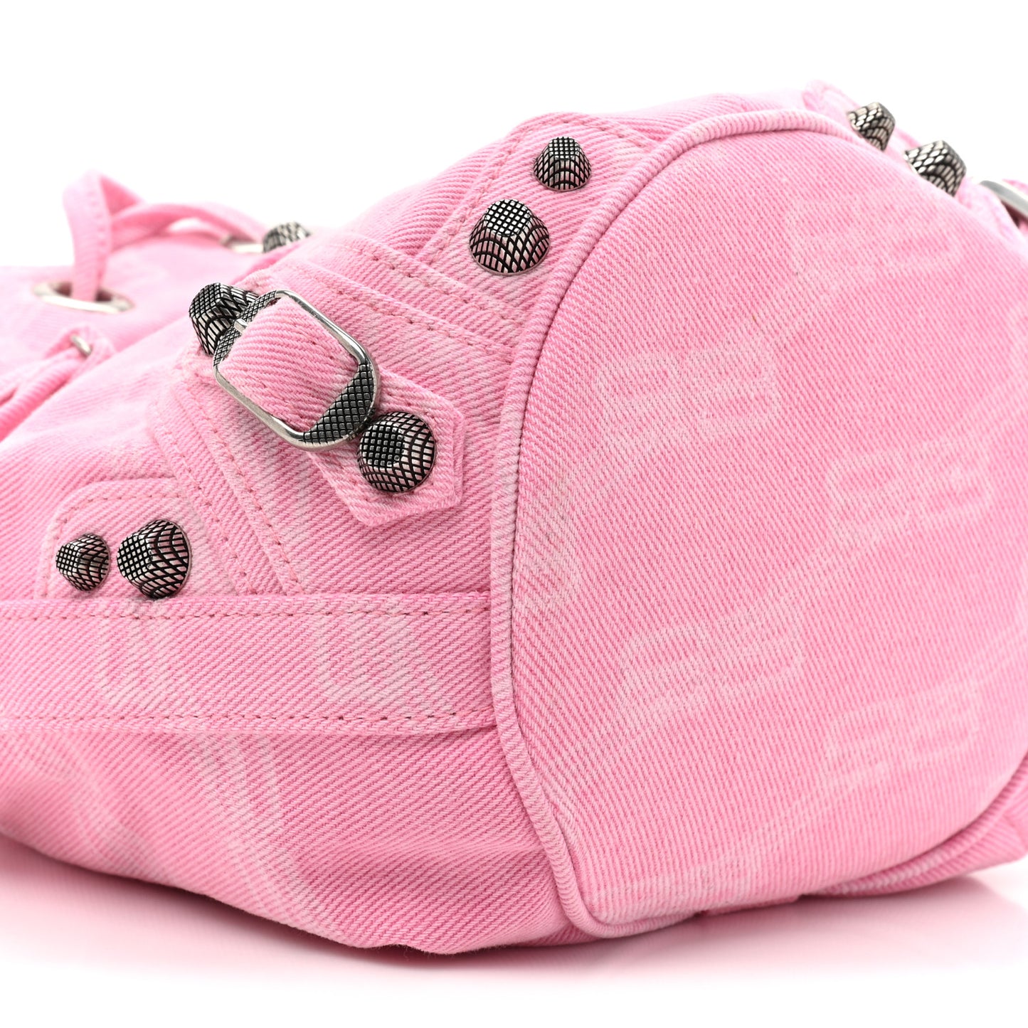 Washed Denim BB Monogram Le Cagole Bucket Bag XS Sweet Pink