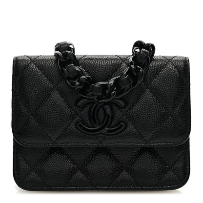Chanel Caviar Quilted My Everything Belt Flap Card Holder Black 1 of 10