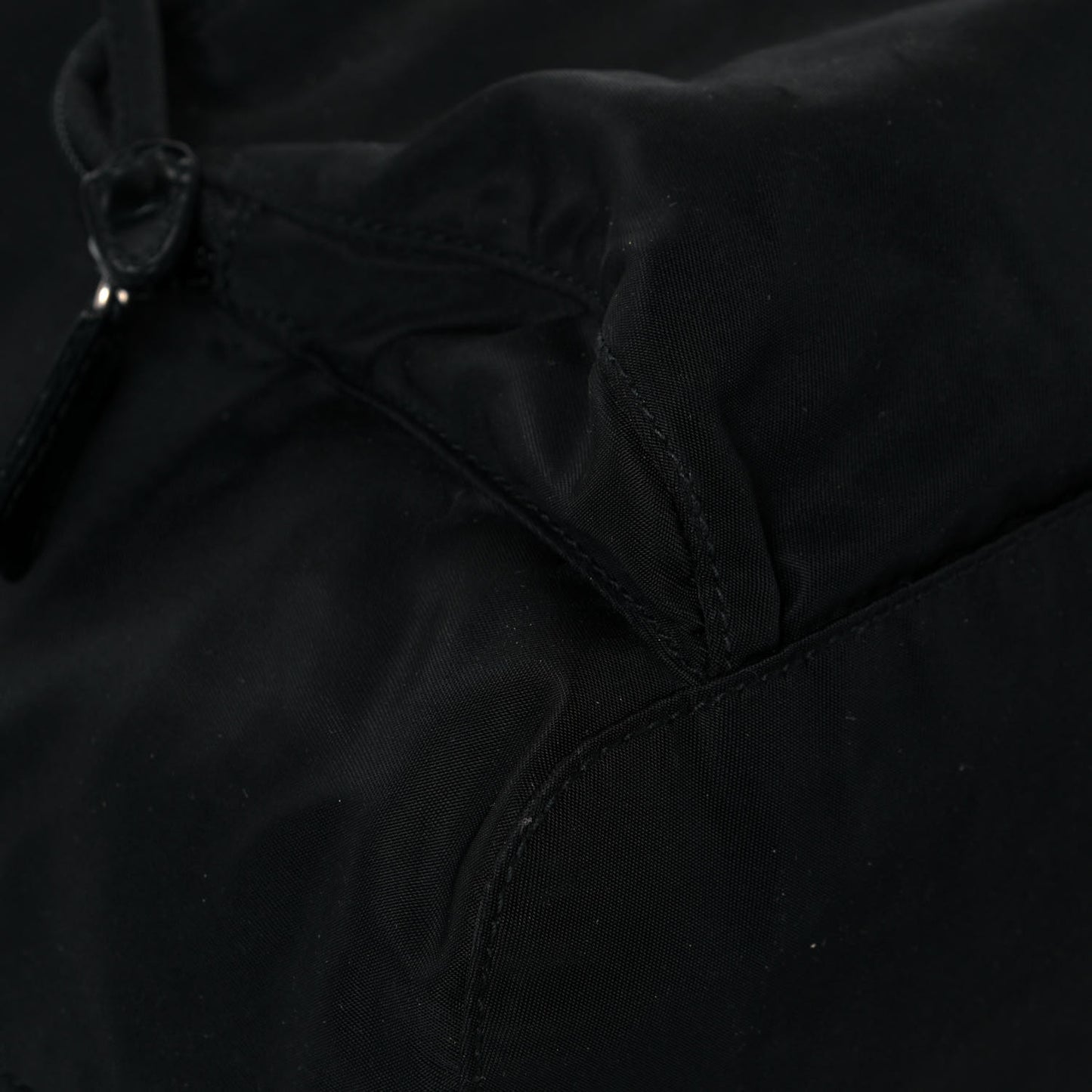 Nylon Vela Saffiano Cinch Backpack Black