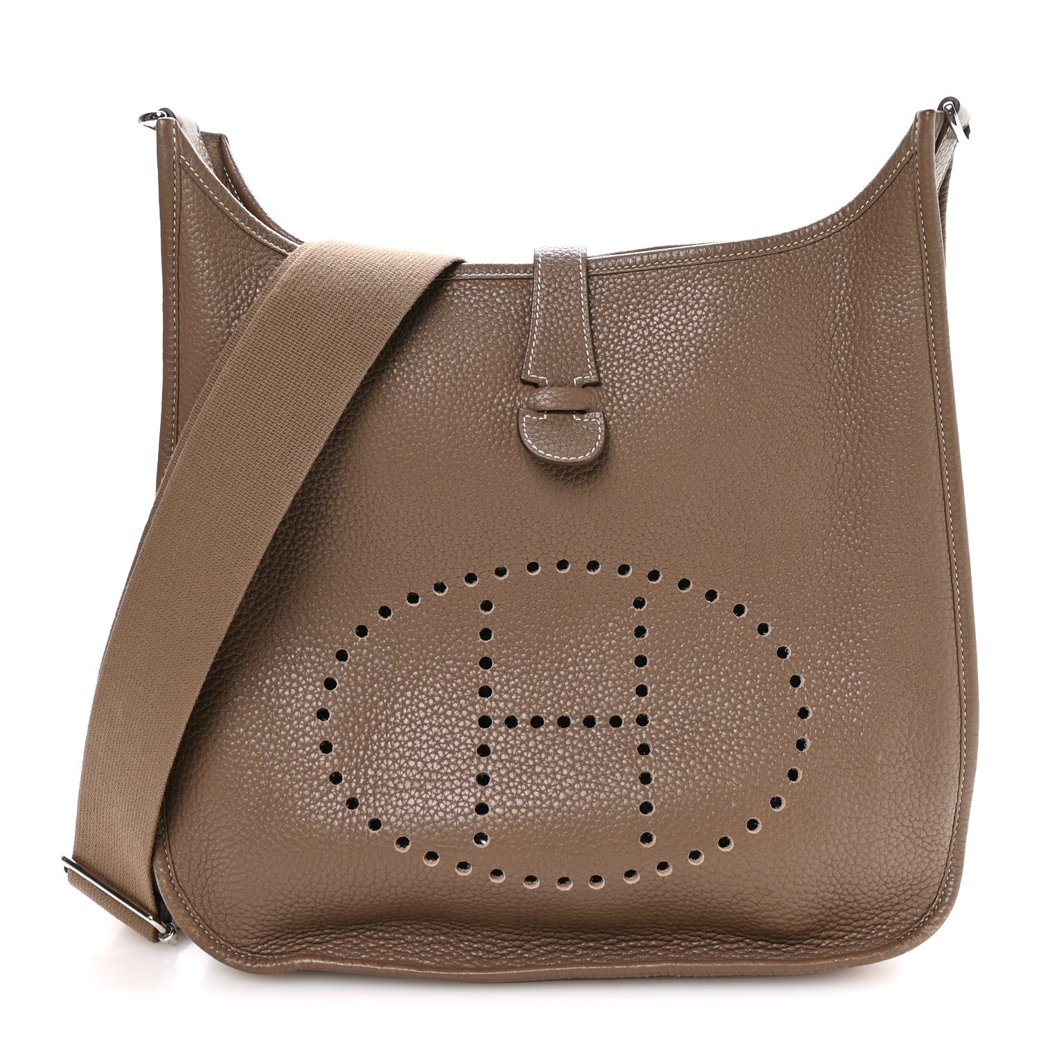 Hermes Taurillon Clemence Evelyne III PM Etoupe 1 of 10