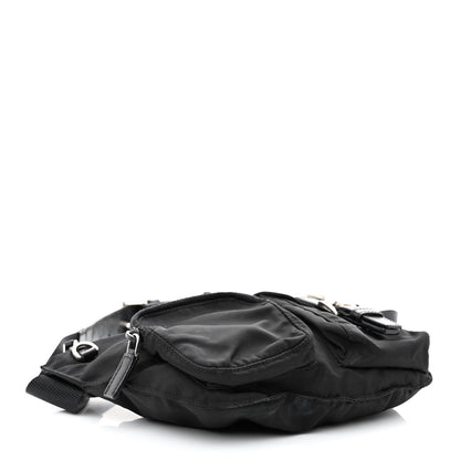 Prada Tessuto Nylon Soft Calfskin Sling Belt Bag Black 4 of 16