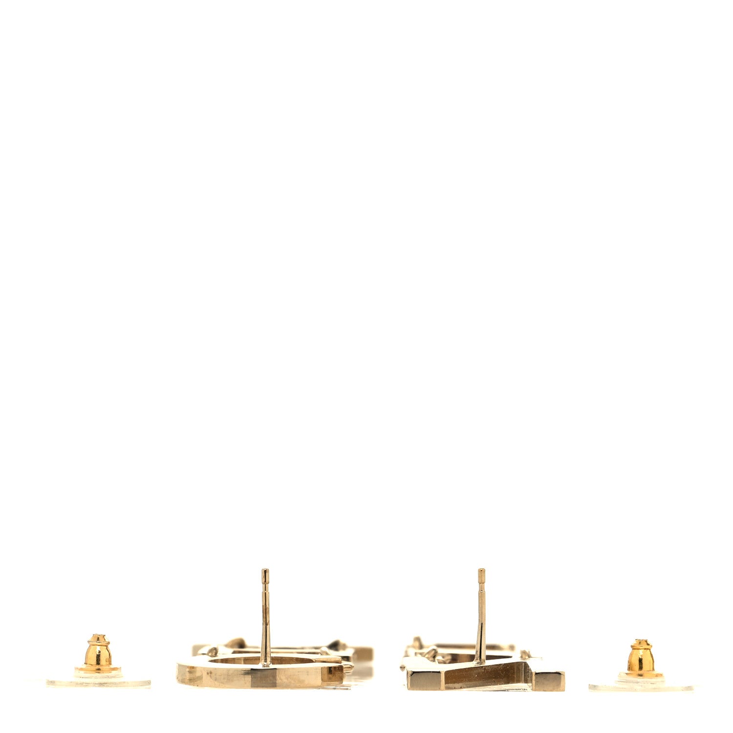 Chanel Metal Cha-Nel Logo Drop Earrings Gold 3 of 4