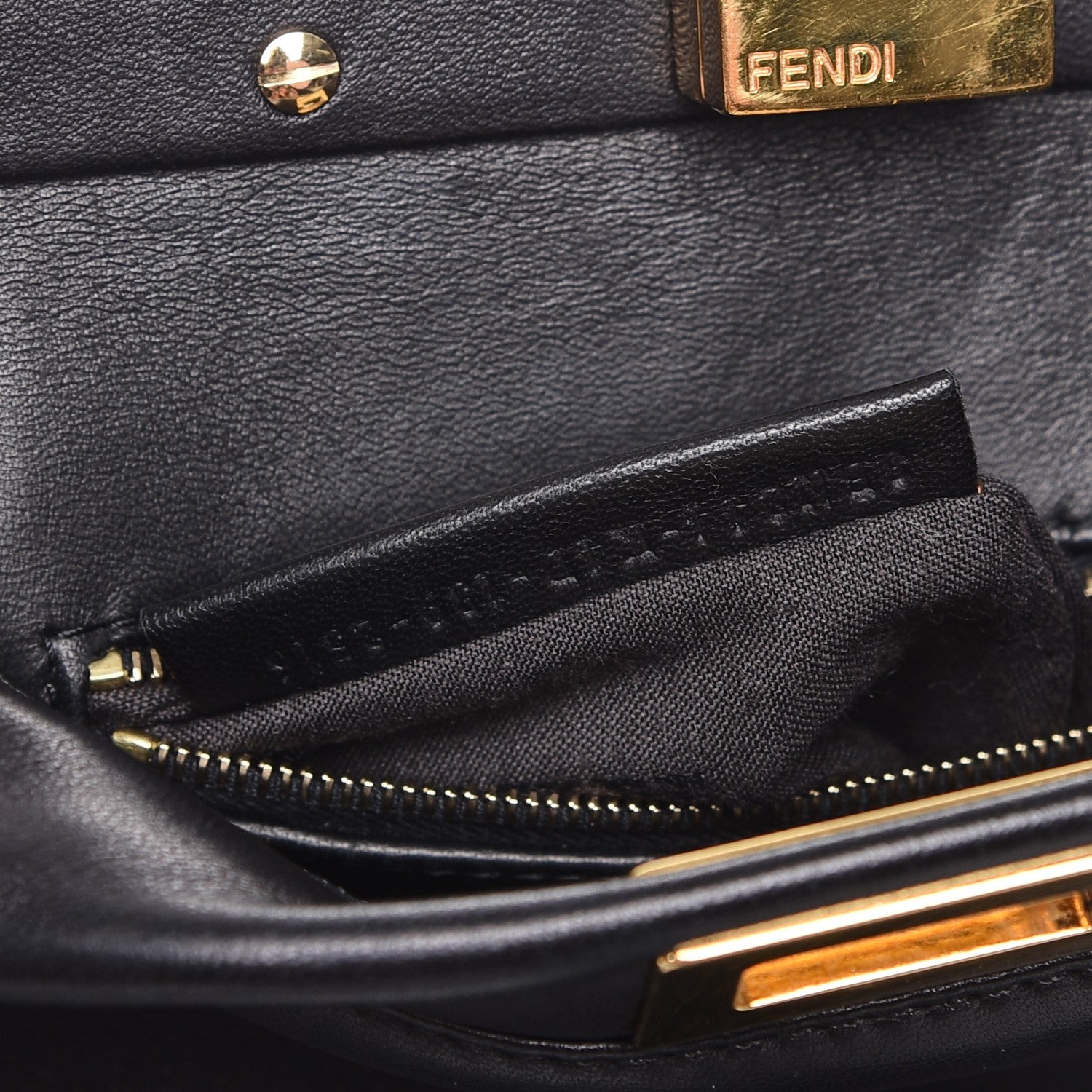Fendi Nappa Mini Peekaboo Iconic Satchel Black 8 of 8