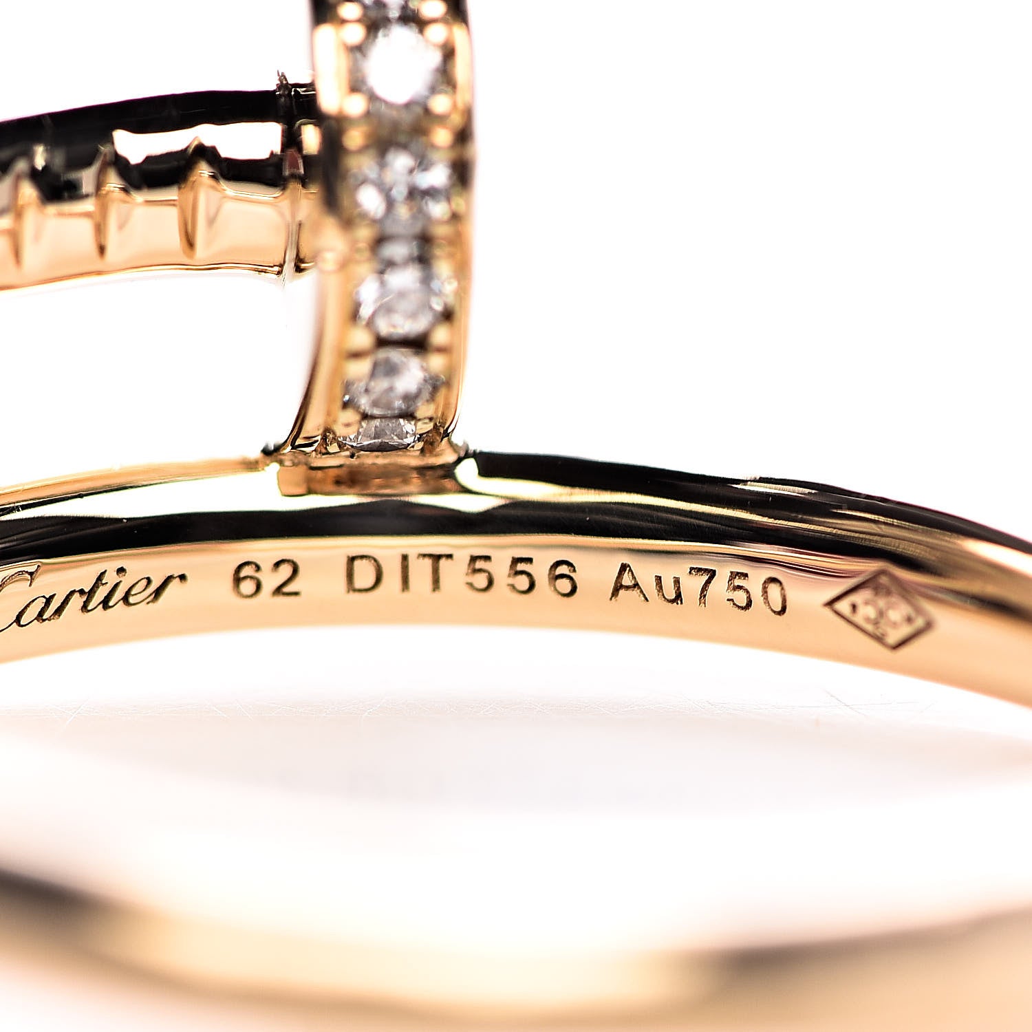 Cartier 18K Yellow Gold Diamond Juste Un Clou Ring 62 10 6 of 7