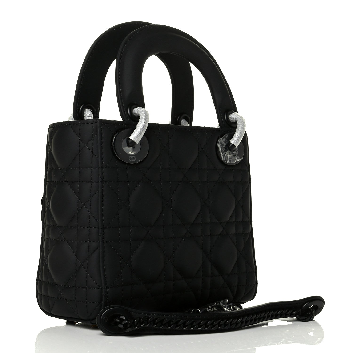 Christian Dior Ultra Matte Calfskin Cannage Mini Lady Dior Black 2 of 7