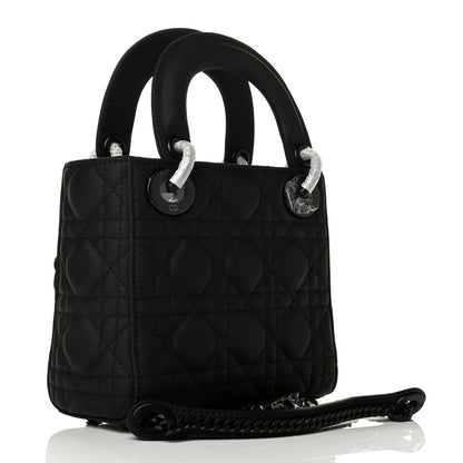Christian Dior Ultra Matte Calfskin Cannage Mini Lady Dior Black 2 of 7