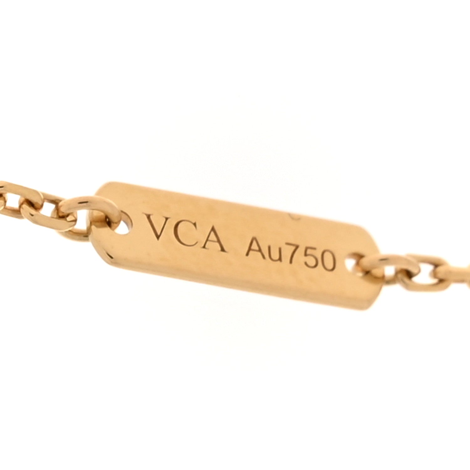 Van Cleef & Arpels 18K Yellow Gold Mother of Pearl Vintage Alhambra Pendant Necklace 5 of 7