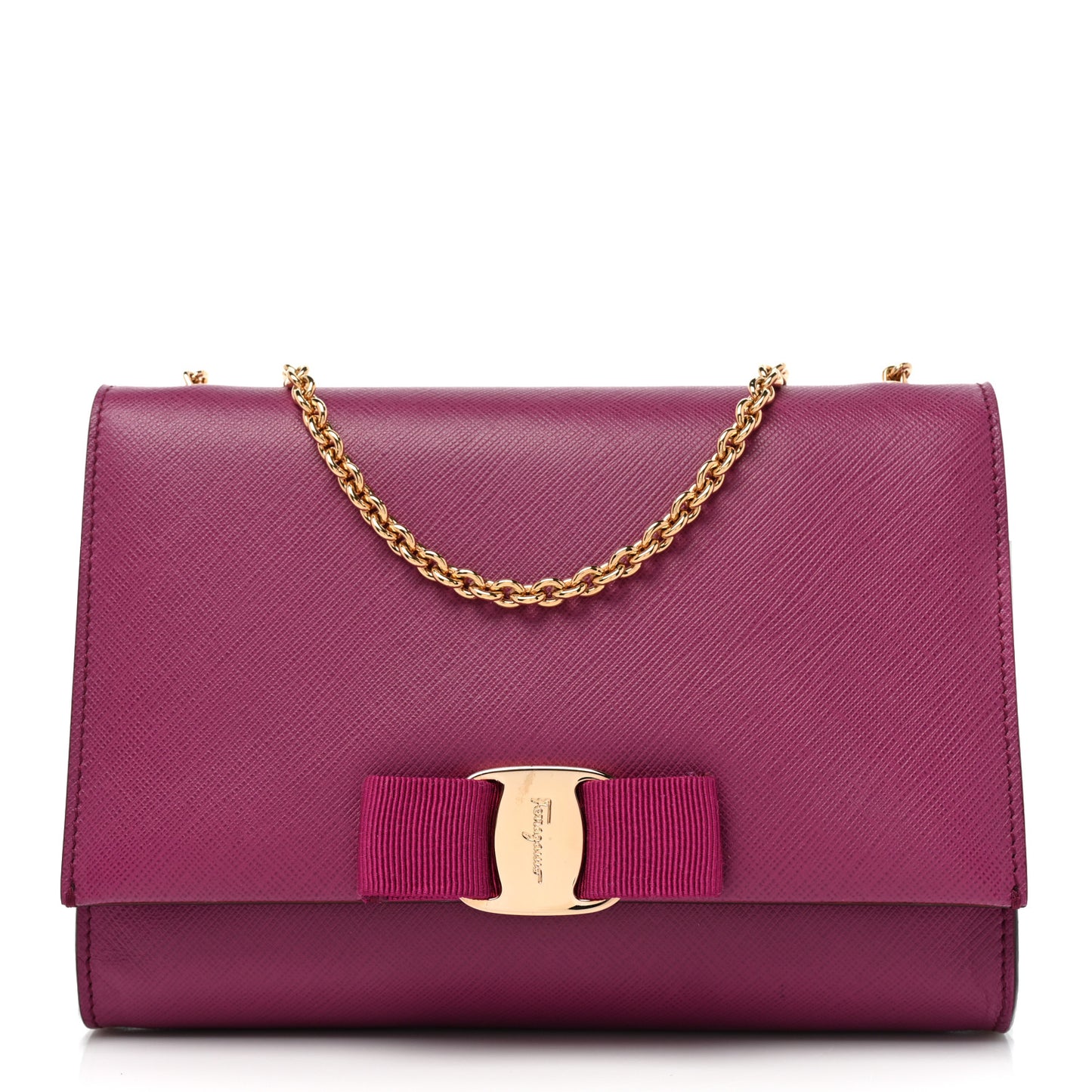 Calfskin Mini Miss Vara Bow Chain Bag Sangria