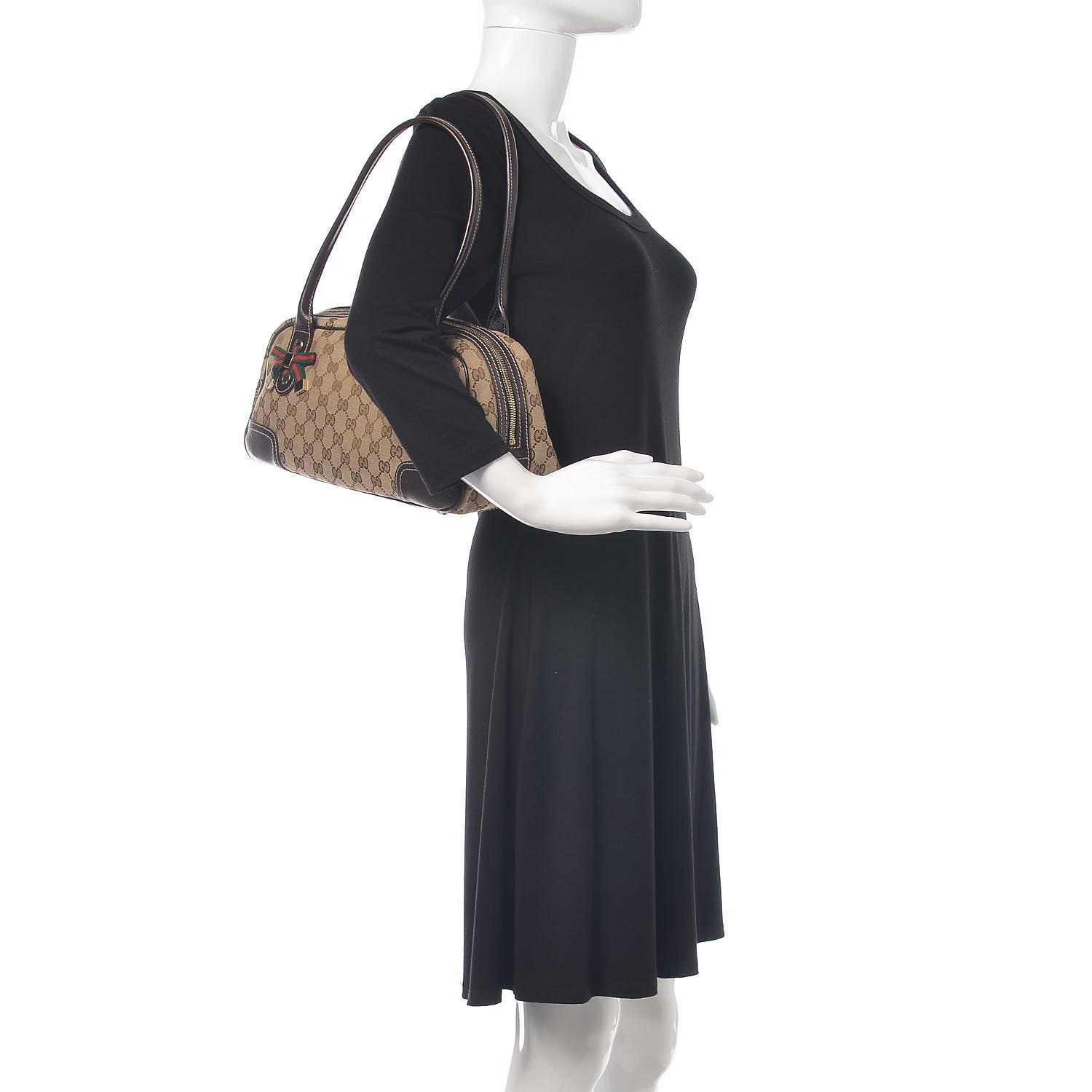 Gucci Monogram Small Princy Satchel Dark Brown 2 of 15
