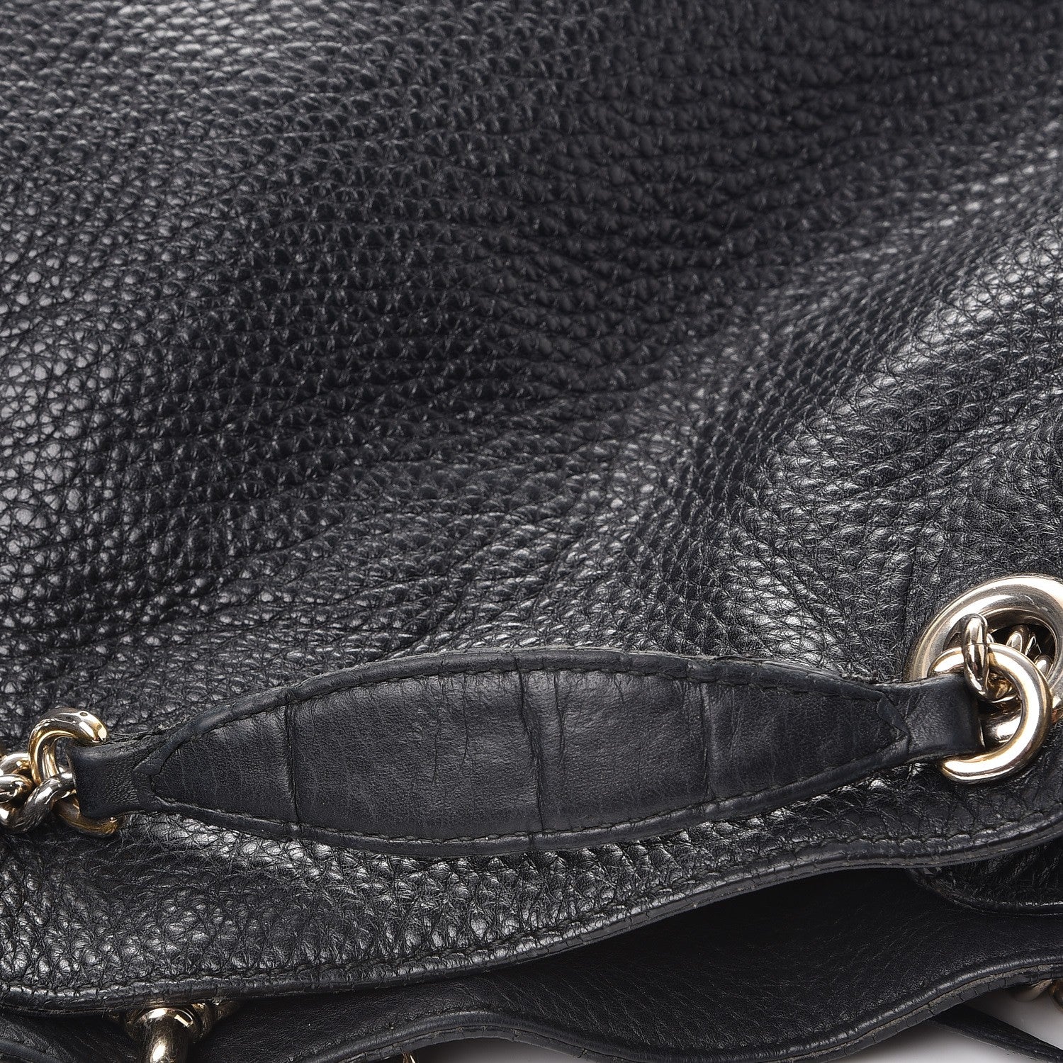 Gucci Pebbled Calfskin Medium Soho Chain Shoulder Bag Black 9 of 13