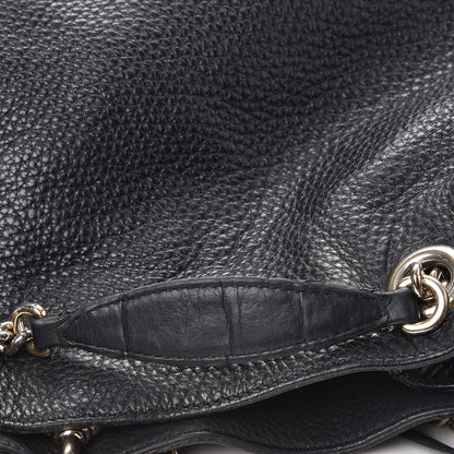 Gucci Pebbled Calfskin Medium Soho Chain Shoulder Bag Black 9 of 13