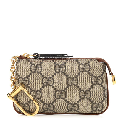 Gucci GG Supreme Monogram Key Case Beige Ebony Cuir 1 of 8