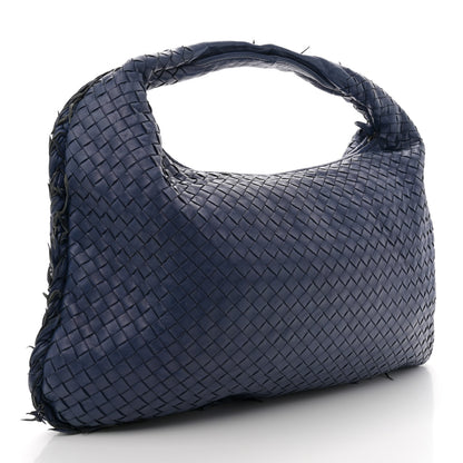 Bottega Veneta Nappa Intrecciato Fuzzy Medium Veneta Hobo Sapphire 3 of 11
