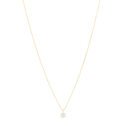 Parker & West by FASHIONPHILE 18K Yellow Gold Diamond .42ct Solitaire Pendant Necklace 1 of 6