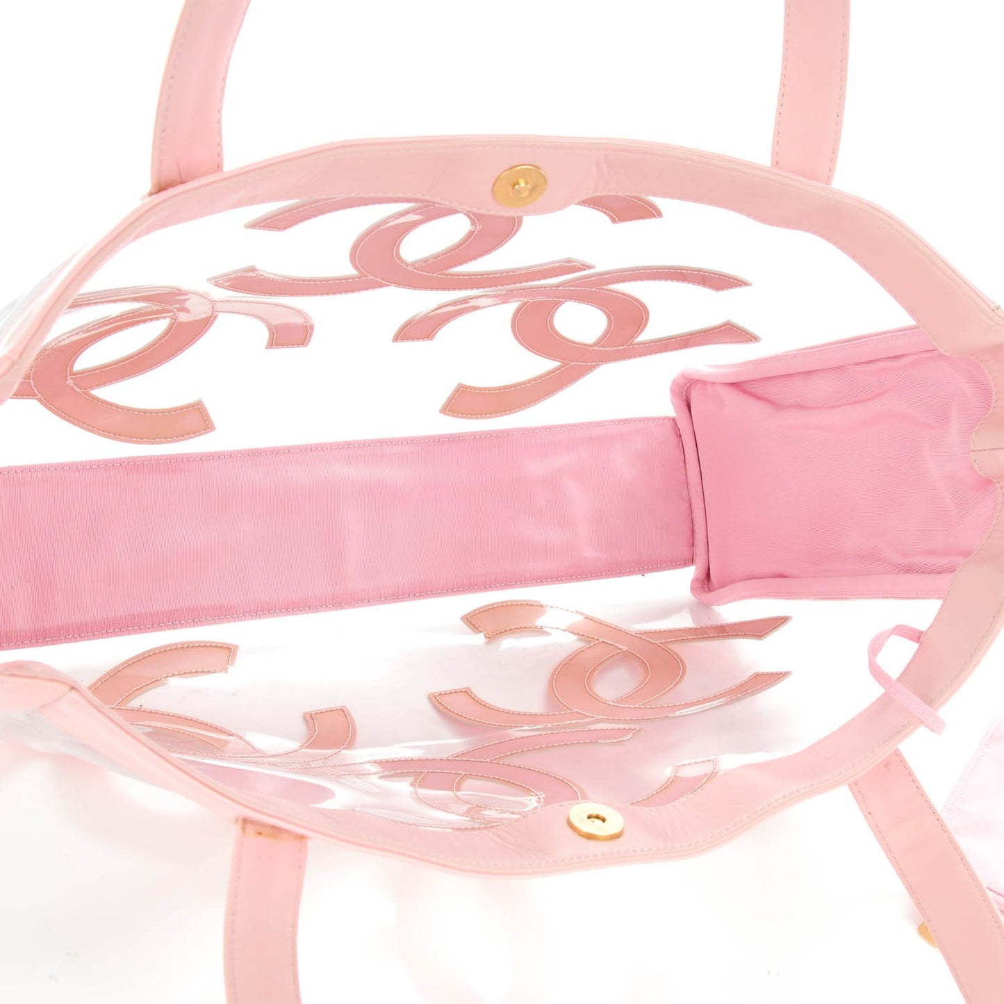 Vinyl Patent CC Logo Beach Tote Pink