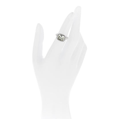 David Yurman Sterling Silver Diamond Prasiolite 10mm Noblesse Ring 47 4.25 2 of 4