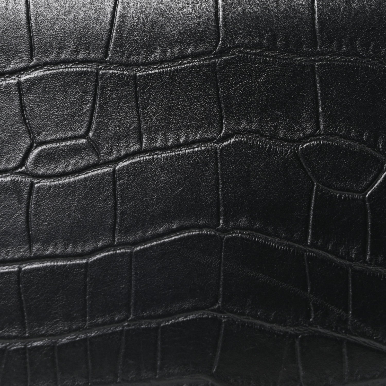 Alexander McQueen Calfskin Crocodile Embossed Box Shoulder Bag 19 Black 7 of 9