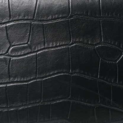 Alexander McQueen Calfskin Crocodile Embossed Box Shoulder Bag 19 Black 7 of 9