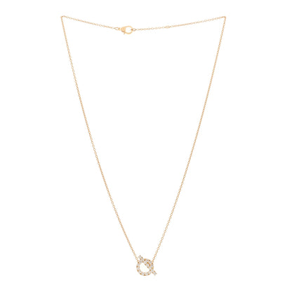 Hermes 18K Rose Gold Diamond Finesse Pendant Necklace 2 of 3