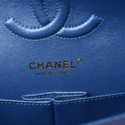 Chanel Iridescent Caviar Quilted Medium Double Flap Dark Blue 6 of 11